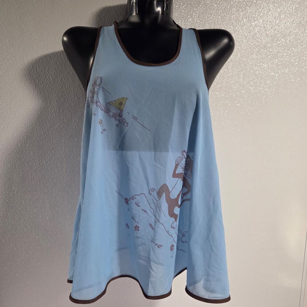 Vtg 70s Dorothy Perkins Womens Lingerie Made In Britain Mouse & Cat Racerback, M